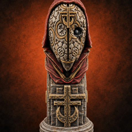 Every Face, One Creed Heretic Statue H — painted concept preview (terrain supplied unpainted)