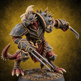 Spiked Shields, Twin Claws Dragonborn Reaver C — painted concept preview (miniature supplied unpainted)