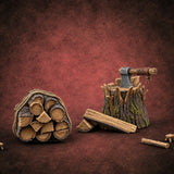 Stuck Fast, Wood Split Lumberjack Woodcutting Scatter — painted concept preview (terrain supplied unpainted)