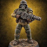 Trust the Moustache Human Armoured Heavy Weapons Soldier C — painted concept preview (miniature supplied unpainted)