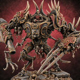 Dead Weight, Heavy Hitter Warforged Spiked War Automaton with Cannon Arm, Twin Blades and Hatch Pilot — painted concept preview (miniature supplied unpainted)