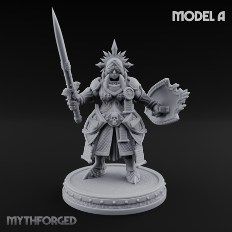 The Unseeing Holy Paladin Order Miniature for Dungeons and Dragons, Pathfinder or other TTRPGs