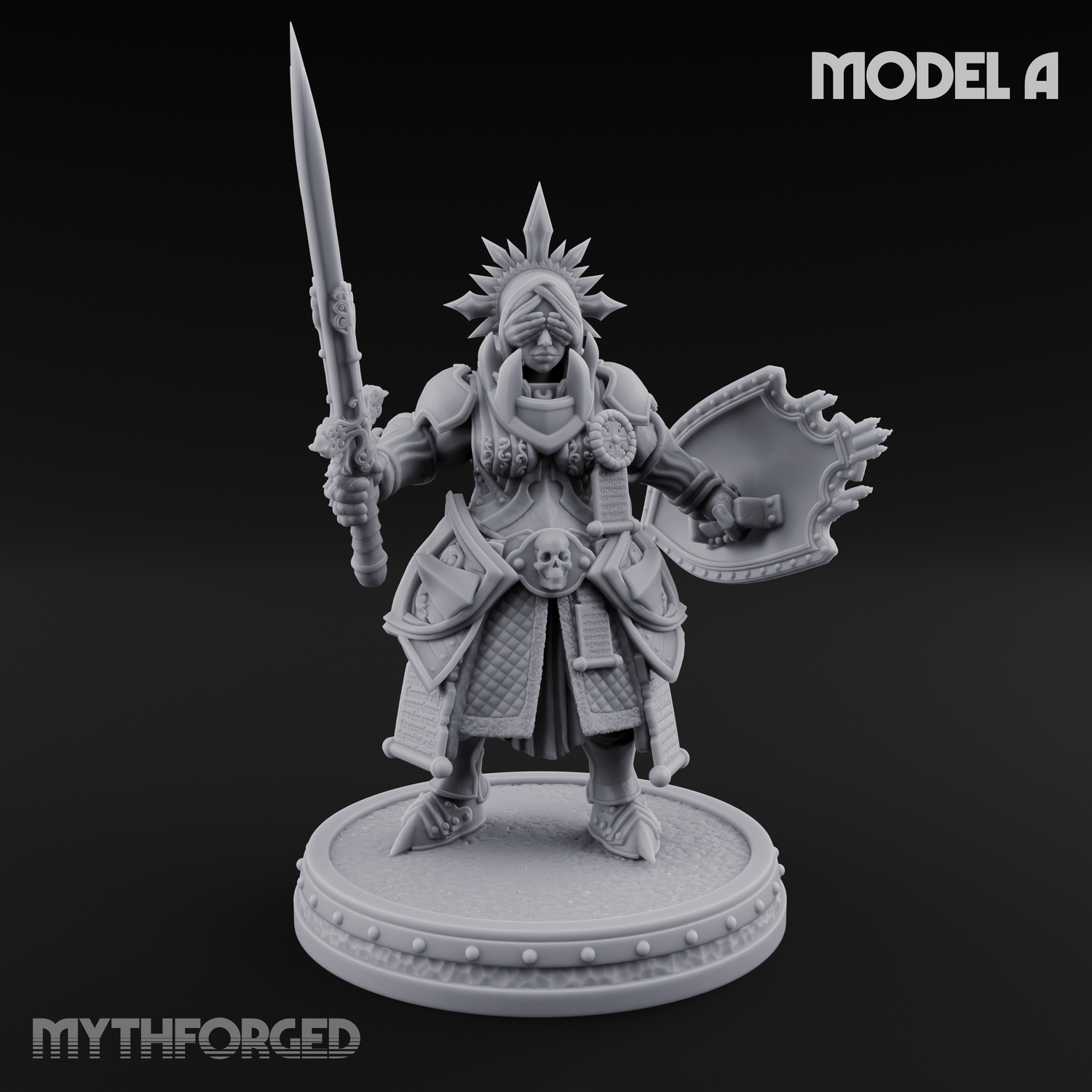 The Unseeing Holy Paladin Order Miniature for Dungeons and Dragons, Pathfinder or other TTRPGs