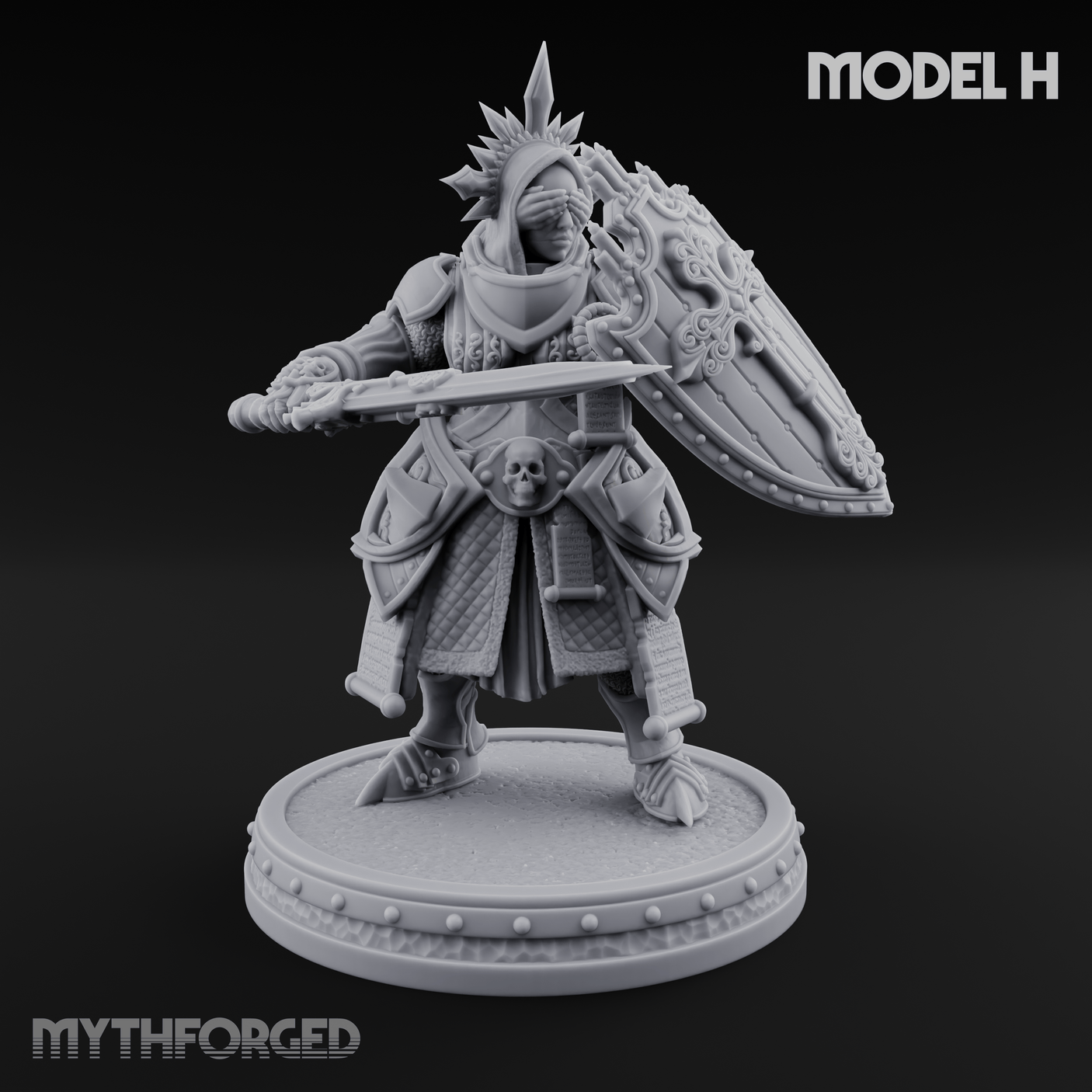 The Unseeing Holy Paladin Order Miniature for Dungeons and Dragons, Pathfinder or other TTRPGs
