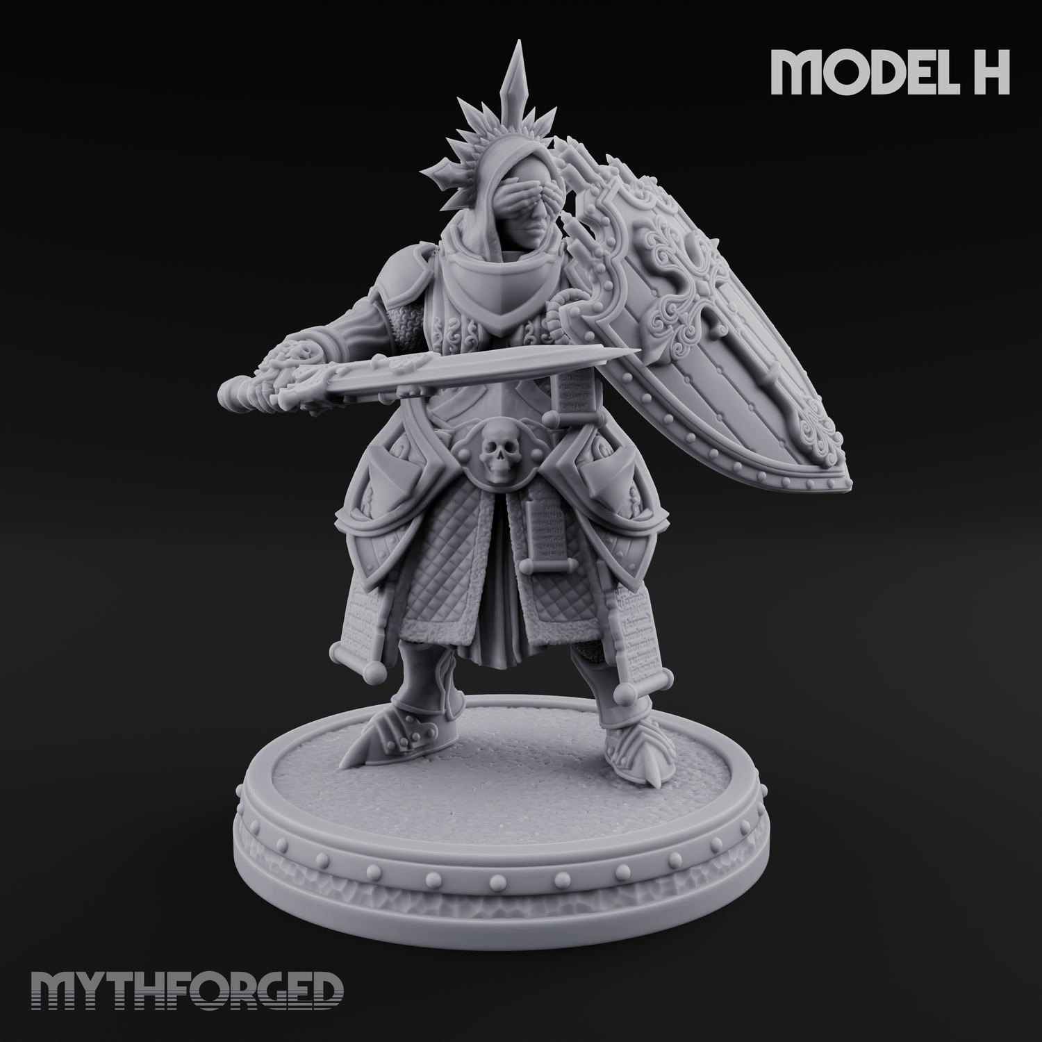 The Unseeing Holy Paladin Order Miniature for Dungeons and Dragons, Pathfinder or other TTRPGs