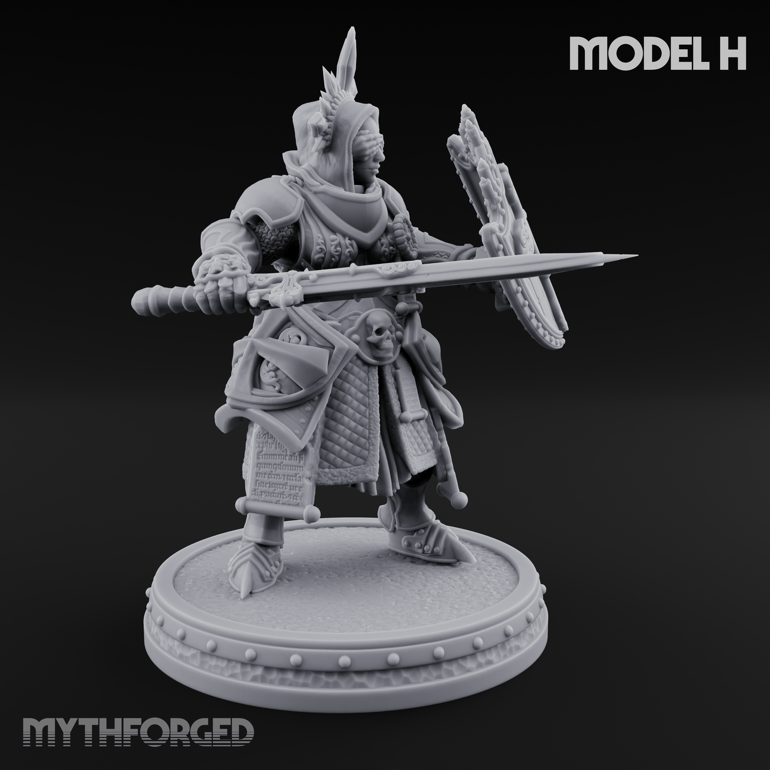 The Unseeing Holy Paladin Order H Miniature for Dungeons and Dragons, Pathfinder or other TTRPGs