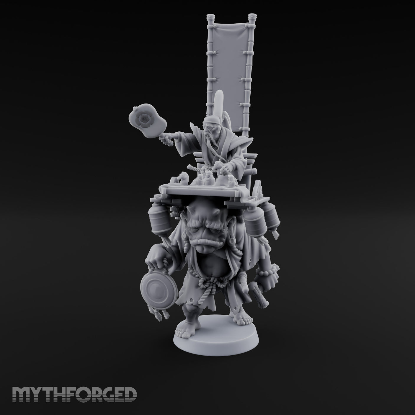 Palanquin Riding Village Elder Miniature for Dungeons and Dragons, Pathfinder or other TTRPGs