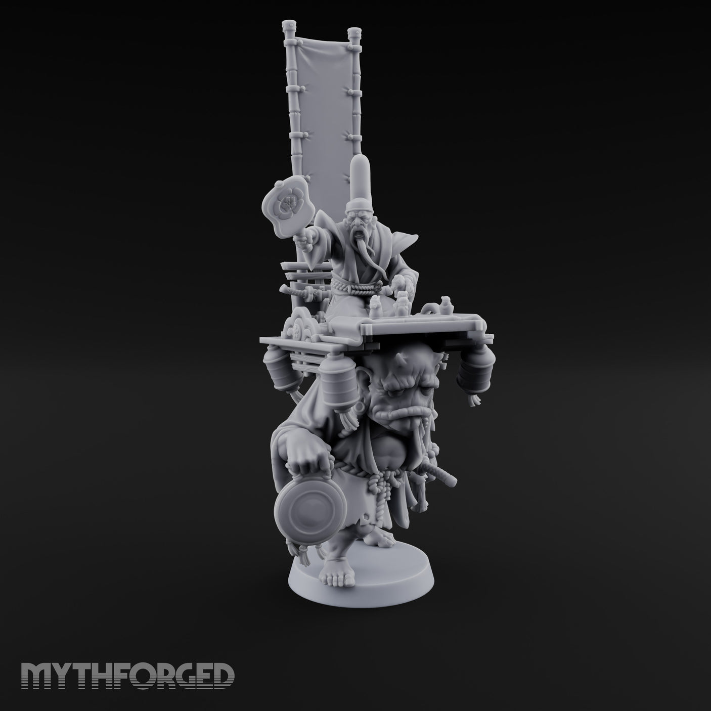 Palanquin Riding Village Elder Miniature for Dungeons and Dragons, Pathfinder or other TTRPGs