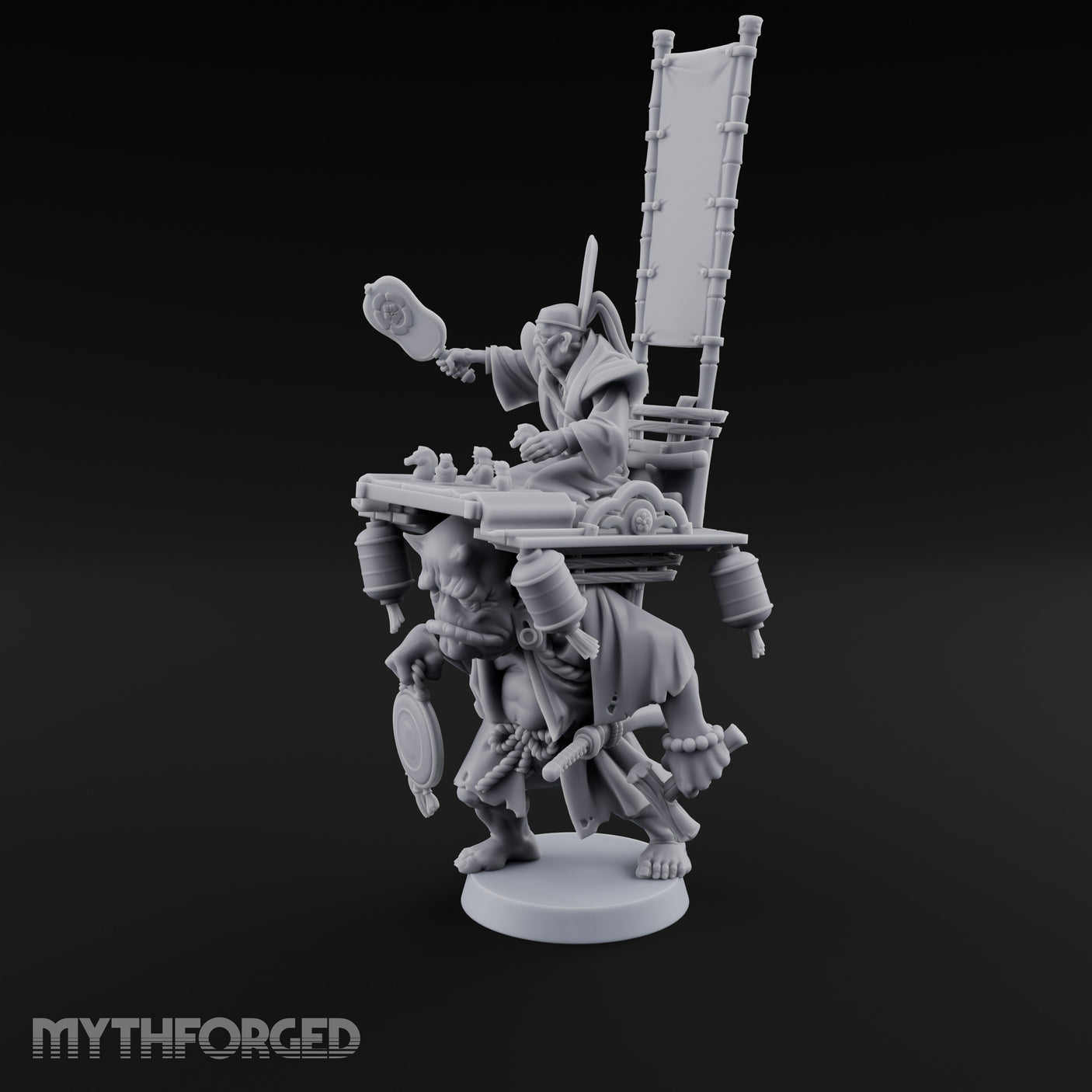 Palanquin Riding Village Elder Miniature for Dungeons and Dragons, Pathfinder or other TTRPGs