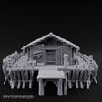 Palisade-Ringed Plank-Decked Frontier Supply Store Miniature for Dungeons and Dragons, Pathfinder or other TTRPGs