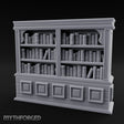 Panel-Drawered Tome-Packed Noble Library Bookcase Miniature for Dungeons and Dragons, Pathfinder or other TTRPGs