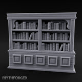 Panel-Drawered Tome-Packed Noble Library Bookcase Miniature for Dungeons and Dragons, Pathfinder or other TTRPGs