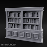 Panel-Drawered Tome-Packed Noble Library Bookcase Miniature for Dungeons and Dragons, Pathfinder or other TTRPGs