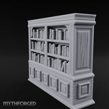 Panel-Drawered Tome-Packed Noble Library Bookcase Miniature for Dungeons and Dragons, Pathfinder or other TTRPGs
