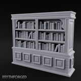 Panel-Drawered Tome-Packed Noble Library Bookcase Miniature for Dungeons and Dragons, Pathfinder or other TTRPGs