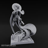 Parasol Twirling Floating Sorcereress Miniature for Dungeons and Dragons, Pathfinder or other TTRPGs