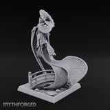 Parasol Twirling Floating Sorcereress Miniature for Dungeons and Dragons, Pathfinder or other TTRPGs