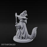 Paw Staff Holding Tabaxi Wizard Miniature for Dungeons and Dragons, Pathfinder or other TTRPGs