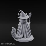 Paw Staff Holding Tabaxi Wizard Miniature for Dungeons and Dragons, Pathfinder or other TTRPGs