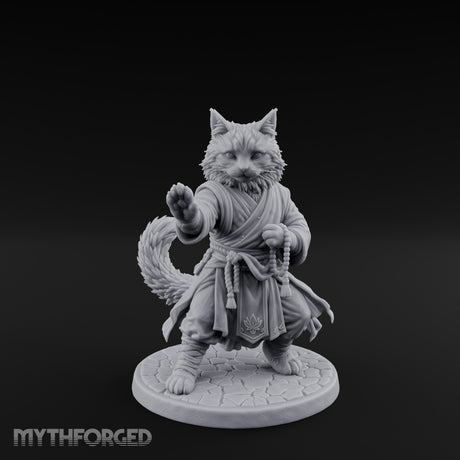 Paw Striking Tabaxi Monk Miniature for Dungeons and Dragons, Pathfinder or other TTRPGs