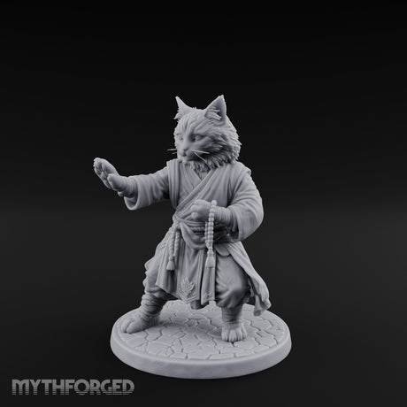 Paw Striking Tabaxi Monk Miniature for Dungeons and Dragons, Pathfinder or other TTRPGs