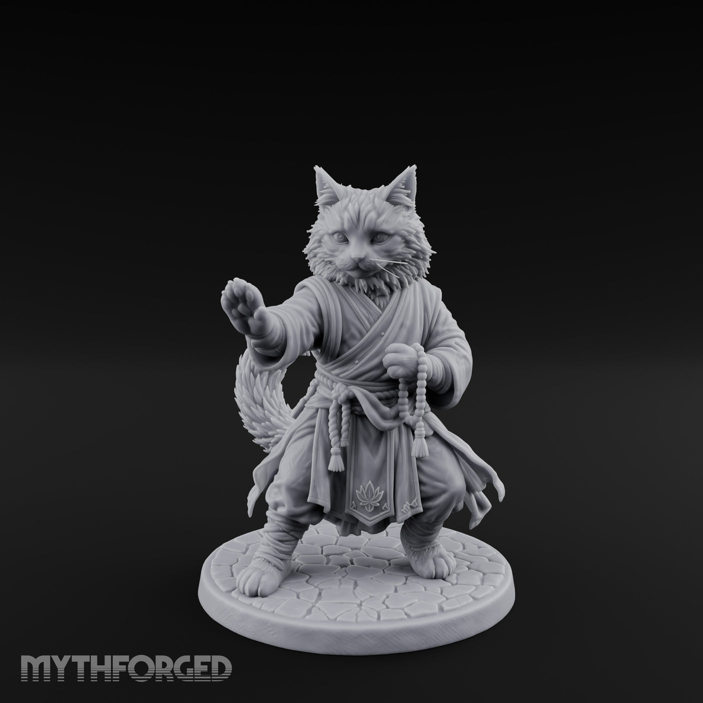 Paw Striking Tabaxi Monk Miniature for Dungeons and Dragons, Pathfinder or other TTRPGs