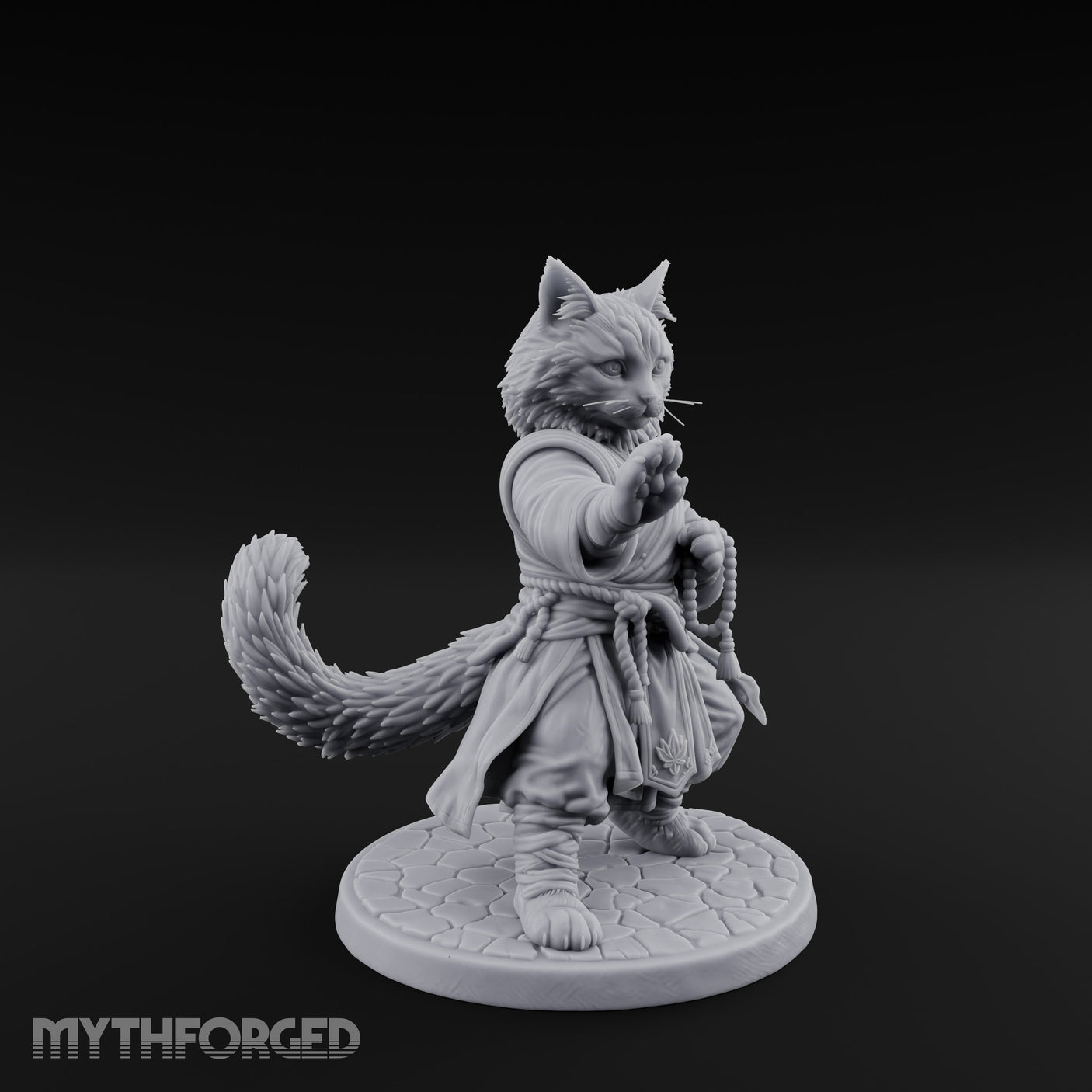 Paw Striking Tabaxi Monk Miniature for Dungeons and Dragons, Pathfinder or other TTRPGs