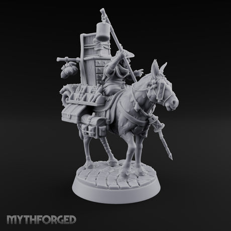 Whole Shop on Four Hooves Human Peddler on Mule