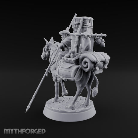 Whole Shop on Four Hooves Human Peddler on Mule