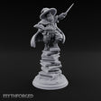 Perched On Tomes Halfling Wizard Miniature for Dungeons and Dragons, Pathfinder or other TTRPGs