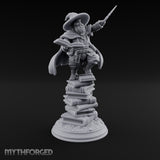 Perched On Tomes Halfling Wizard Miniature for Dungeons and Dragons, Pathfinder or other TTRPGs
