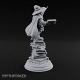 Perched On Tomes Halfling Wizard Miniature for Dungeons and Dragons, Pathfinder or other TTRPGs