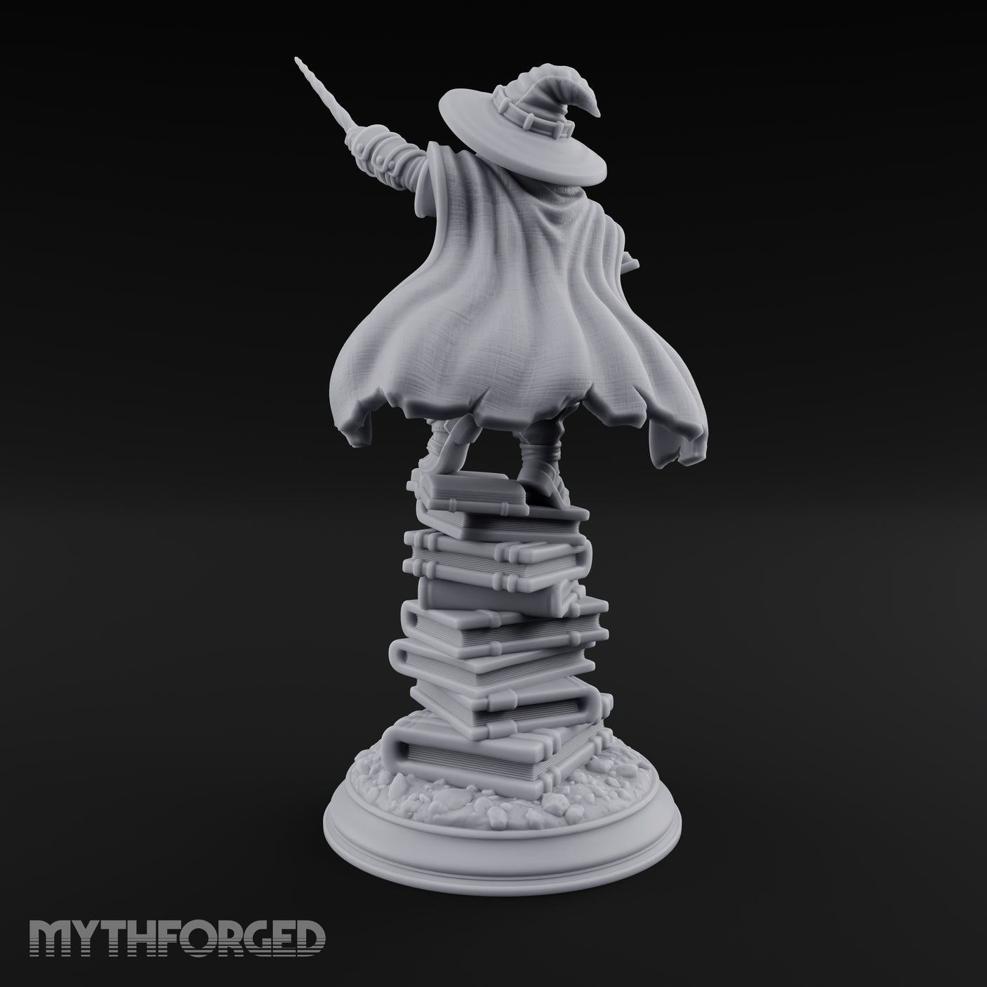 Perched On Tomes Halfling Wizard Miniature for Dungeons and Dragons, Pathfinder or other TTRPGs