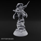Perched On Tomes Halfling Wizard Miniature for Dungeons and Dragons, Pathfinder or other TTRPGs