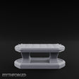 Petal-Bordered Cushion-Tufted Noble Upholstered Bench Miniature for Dungeons and Dragons, Pathfinder or other TTRPGs