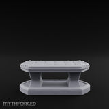 Petal-Bordered Cushion-Tufted Noble Upholstered Bench Miniature for Dungeons and Dragons, Pathfinder or other TTRPGs