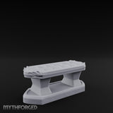 Petal-Bordered Cushion-Tufted Noble Upholstered Bench Miniature for Dungeons and Dragons, Pathfinder or other TTRPGs