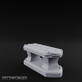 Petal-Bordered Cushion-Tufted Noble Upholstered Bench Miniature for Dungeons and Dragons, Pathfinder or other TTRPGs