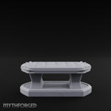 Petal-Bordered Cushion-Tufted Noble Upholstered Bench Miniature for Dungeons and Dragons, Pathfinder or other TTRPGs