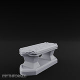 Petal-Bordered Cushion-Tufted Noble Upholstered Bench Miniature for Dungeons and Dragons, Pathfinder or other TTRPGs