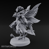 Blooming In Flight Pixie Sprite Miniature for Dungeons and Dragons, Pathfinder or other TTRPGs
