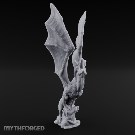 Wings Unfurled Skyward Red Dragon Miniature for Dungeons and Dragons, Pathfinder or other TTRPGs