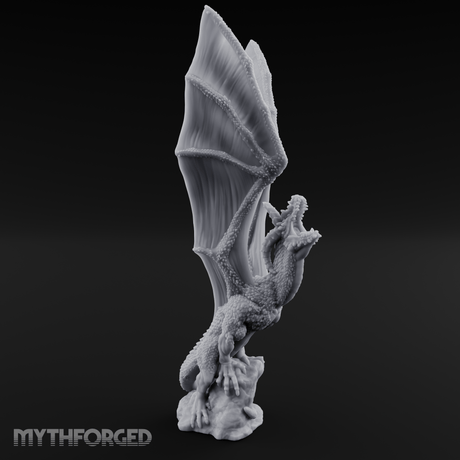 Wings Unfurled Skyward Red Dragon Miniature for Dungeons and Dragons, Pathfinder or other TTRPGs