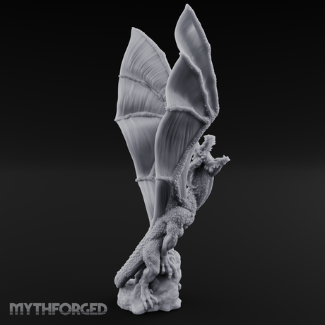 Wings Unfurled Skyward Red Dragon Miniature for Dungeons and Dragons, Pathfinder or other TTRPGs