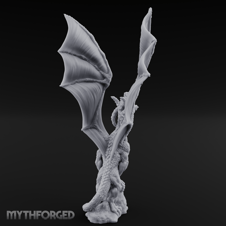 Wings Unfurled Skyward Red Dragon Miniature for Dungeons and Dragons, Pathfinder or other TTRPGs