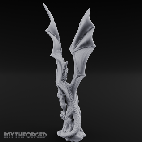 Wings Unfurled Skyward Red Dragon Miniature for Dungeons and Dragons, Pathfinder or other TTRPGs