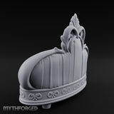 Pillow-Heaped Fleur-Crowned Noble Round Sofa Miniature for Dungeons and Dragons, Pathfinder or other TTRPGs