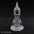 Pinnacle-Spired Rock-Perched Gothic Wizard Tower Miniature for Dungeons and Dragons, Pathfinder or other TTRPGs