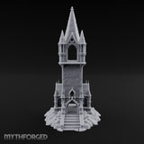 Pinnacle-Spired Rock-Perched Gothic Wizard Tower Miniature for Dungeons and Dragons, Pathfinder or other TTRPGs