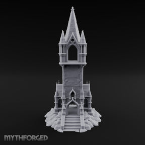Pinnacle-Spired Rock-Perched Gothic Wizard Tower Miniature for Dungeons and Dragons, Pathfinder or other TTRPGs